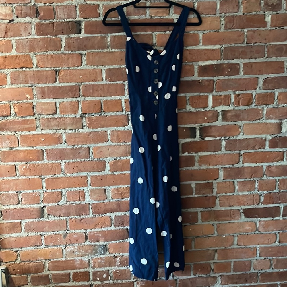 Navy blue, polka dot jumpsuit